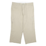 DICKIES Mens Beige Cotton Regular Straight Trousers W40 L30 Cargo Workwear