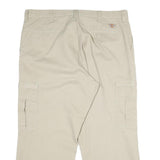 DICKIES Mens Beige Cotton Regular Straight Trousers W40 L30 Cargo Workwear