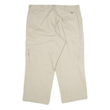 DICKIES Mens Beige Cotton Regular Straight Trousers W40 L30 Cargo Workwear