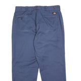 DICKIES Mens Regular Blue Cotton Blend Zip Trousers W36 L28 Workwear Chino