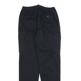 EUROPEAN PROJECT Mens Cotton Blend Black Regular Straight Trousers W30 L34 Cargo