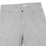 CARHARTT Mens Cargo Shorts Grey Relaxed Fit M W32 Durable Cotton Blend