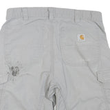 CARHARTT Mens Cargo Shorts Grey Relaxed Fit M W32 Durable Cotton Blend