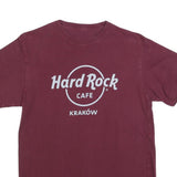 HARD ROCK CAFE Mens Maroon Kraków Graphic T-Shirt S Short Sleeve Crew Neck