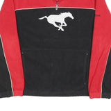 REEBOK Mens Red & Black Jumper Pullover Plain Crew Neck Tight Knit S Polyester