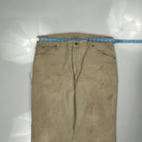 Dickies Carpenter Trousers - 38W 33L Beige Cotton