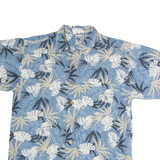 GOTCHA SPORT Mens Blue & Beige Floral Cotton Shirt M Casual Summer Vacation