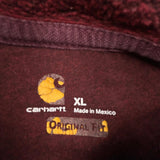 Carhartt Spellout Hoodie - XL Burgundy Cotton
