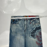 Akademiks Graphic Jeans - 36W 32L Light Wash Cotton