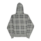 Champion Checked Hoodie - Large Grey Cotton