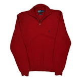 Polo By Ralph Lauren 1/4 Zip - Large Red Cotton