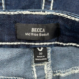 True Religion Boot Cut Jeans - 30W US 4 Dark Wash Cotton Blend