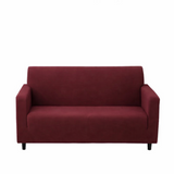 Anyseat 4-Seater Sofa Cover – Plain Wine Red Style Slipcover for Living Room Chair Protection