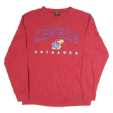 COLLOSEUM Mens Red Kansas Jayhawks Crew Neck L Sweatshirt Cotton Pullover