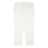 TOMMY HILFIGER Womens Cotton Blend White Regular Fit Straight Trousers W32 L27