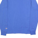 CHAMPION Mens Blue Long Sleeve Crew Neck Logo Graphic T-Shirt S