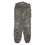 SOLOGNAC Mens Cotton Blend Green Camouflage Regular Tapered Trousers W32 L32