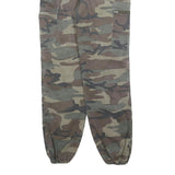 SOLOGNAC Mens Cotton Blend Green Camouflage Regular Tapered Trousers W32 L32