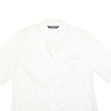MARINA RINALDI Womens White Shirt L Cotton Blend Stylish Button Shirt