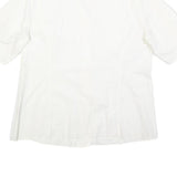 MARINA RINALDI Womens White Shirt L Cotton Blend Stylish Button Shirt