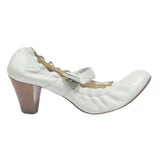 VIACE Womens Mary Jane Classic Leather White UK 4 Heeled Comfortable Stylish