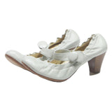 VIACE Womens Mary Jane Classic Leather White UK 4 Heeled Comfortable Stylish