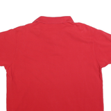 LACOSTE Mens Red Short Sleeve Plain Polo Shirt L Classic Cotton Blend