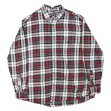 CHAPS Mens Red & Black Check Shirt XL Casual Cotton Long Sleeve Button Down