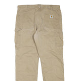 CARHARTT Mens Beige Regular Straight Denim W36 L32 Workwear Cotton Blend Zip