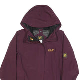 JACK WOLFSKIN Womens Maroon Jacket UK 8 Polyamide Zip Hooded Outdoor Classic
