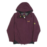 JACK WOLFSKIN Womens Maroon Jacket UK 8 Polyamide Zip Hooded Outdoor Classic