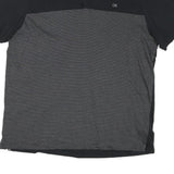 CALVIN KLEIN Mens Black & Grey Striped Polo Shirt XL Cotton Blend Casual
