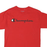 CHAMPION Mens Red Graphic T-Shirt M Short Sleeve Crew Neck Classic Cotton Blend