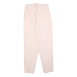PACIFIC LINE Womens Cotton Blend White Slim Tapered Trousers W30 L30 Casual Zip