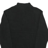 CHAPS Mens Black Plain Cotton Pullover Jumper Half Zip L Classic Knitwear