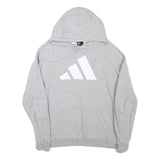 ADIDAS Mens Grey Cotton Blend Hoodie M Casual Pullover Sweatshirt Sportswear