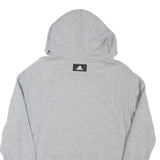 ADIDAS Mens Grey Cotton Blend Hoodie M Casual Pullover Sweatshirt Sportswear
