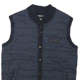BARBOUR INTERNATIONAL Mens Navy Blue Quilted Button Jacket S Polyester Blend