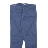 CALVIN KLEIN Womens Cotton Blend Blue Slim Skinny Trousers W29 L25 Stylish Fit