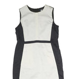 S MAX MARA Womens Black & Cream Sleeveless Day Polyester Sheath Dress M Elegant