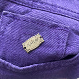 Playlife Trousers - 30W UK 8 Purple Cotton