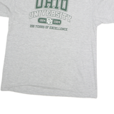 JERZEES Mens Grey Ohio University Graphic T-Shirt M Crew Neck Short Sleeve