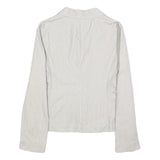 S MAX MARA Womens Grey Cotton Blend Jacket UK 10 Button Closure Classic Fit