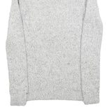 TOMMY HILFIGER Womens Grey Cable Knit Cotton Blend Jumper Crew Neck XS Soft Warm