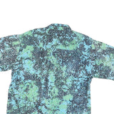 STRAIGHT DOWN Mens Blue & Green Cotton Blend XL Shirt Casual Short Sleeve