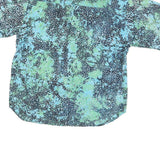 STRAIGHT DOWN Mens Blue & Green Cotton Blend XL Shirt Casual Short Sleeve