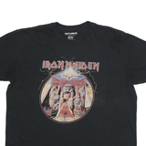 IRON MAIDEN Mens Black Graphic T-Shirt L Short Sleeve Crew Neck Band Cotton