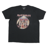 IRON MAIDEN Mens Black Graphic T-Shirt L Short Sleeve Crew Neck Band Cotton