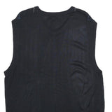 TRUST Mens Black Argyle Pattern V-Neck Chunky Knit XL Sleeveless Jumper Vest