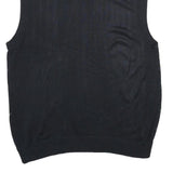 TRUST Mens Black Argyle Pattern V-Neck Chunky Knit XL Sleeveless Jumper Vest